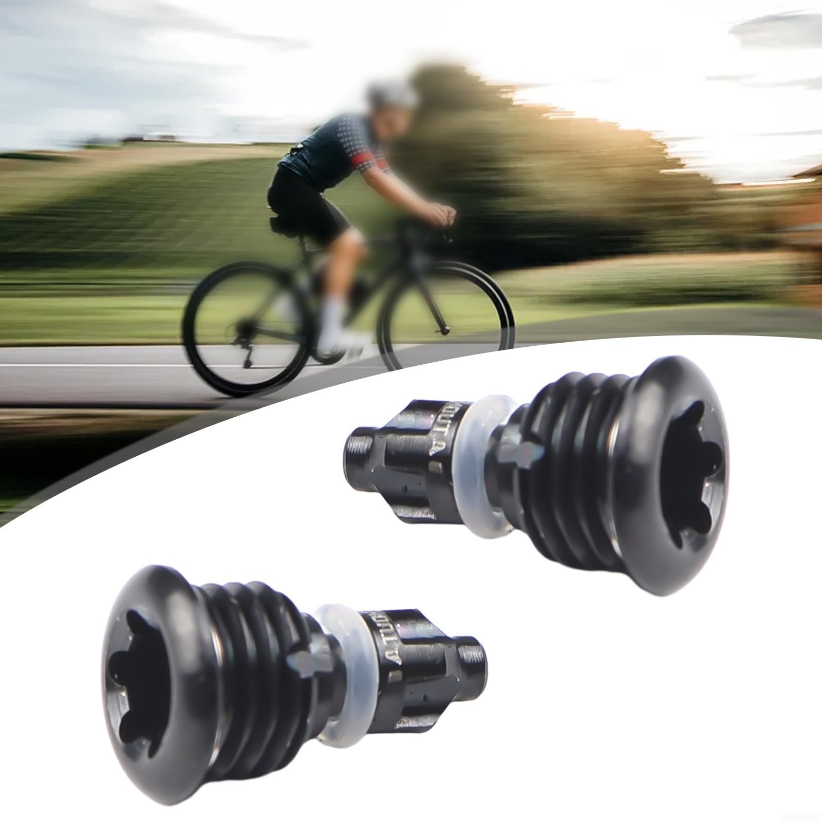 2 viti di spurgo per leva del freno della bicicletta, con O-ring, per Magura MT2, MT4, MT5, MT7, MT8, in lega, design leggero, chiusura sicura, multicolore, 10 g, set di ricambio per (nero)