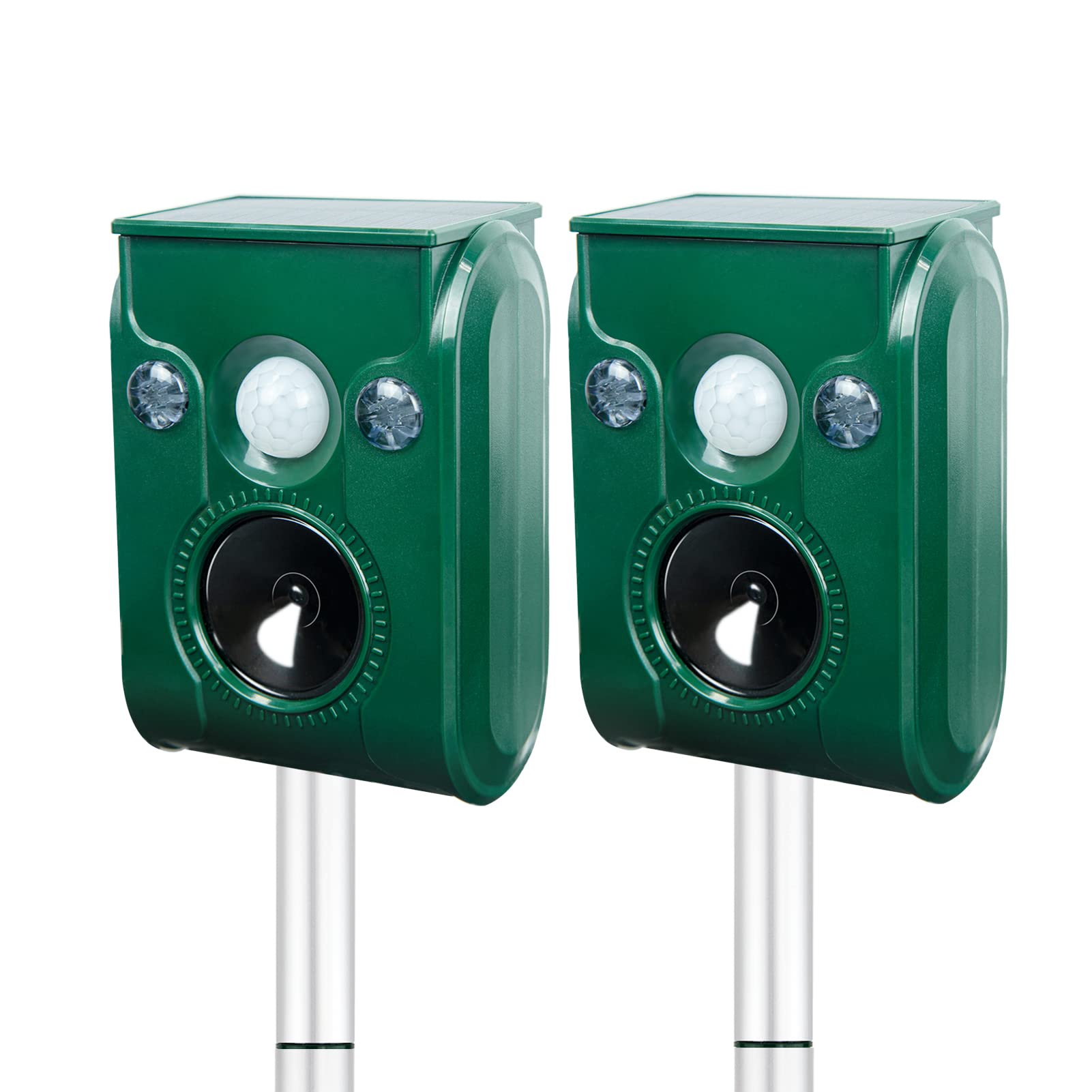 2 Pack Solar Animal Repellent, Ultrasonic pest Repeller, Cat Repellent Outdoor, Squirrel Repellent, Deer Repellent,Waterproof,Siren and Flash Animal Repellent,Repel,Dog, Raccoon, Skunk,Rodent.