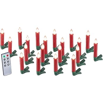 Lunartec Baumkerzen 30er Set Led Weihnachtsbaum Kerzen Mit Ir Fernbedienung Rot Weihnachtskerzen Kabellos