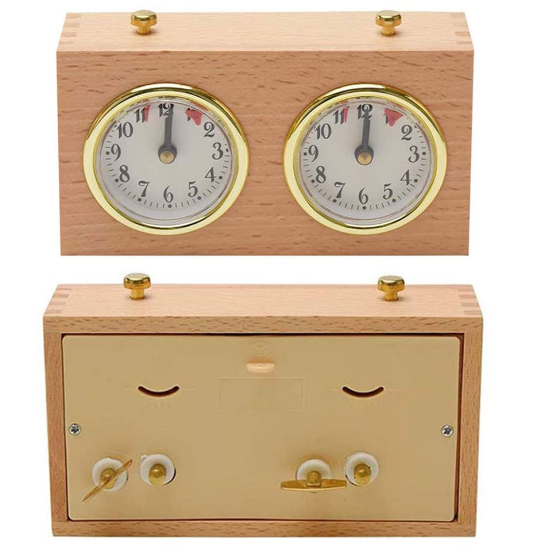 Horloge d'échecs analogique, minuterie d'échecs, Jeu analogique en Bois, minuterie mécanique, Compte à rebours pour la compétition