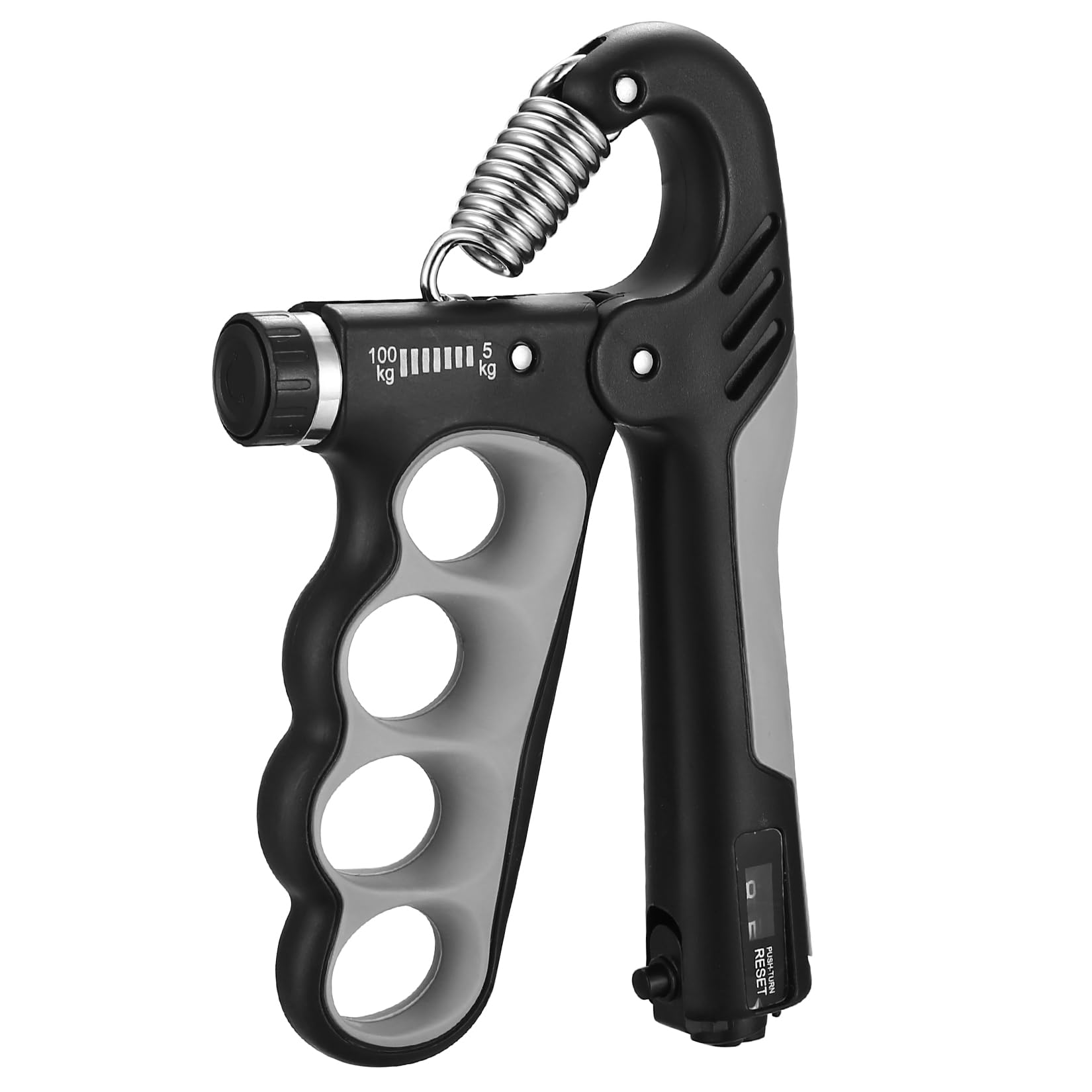 2 Grip Strengthener, Hand Grips Strengthener, 5-100 Kg Adjustable Hand Gripper Strengthener, Forearm Strengthener Workout Kit, (1, Grey)