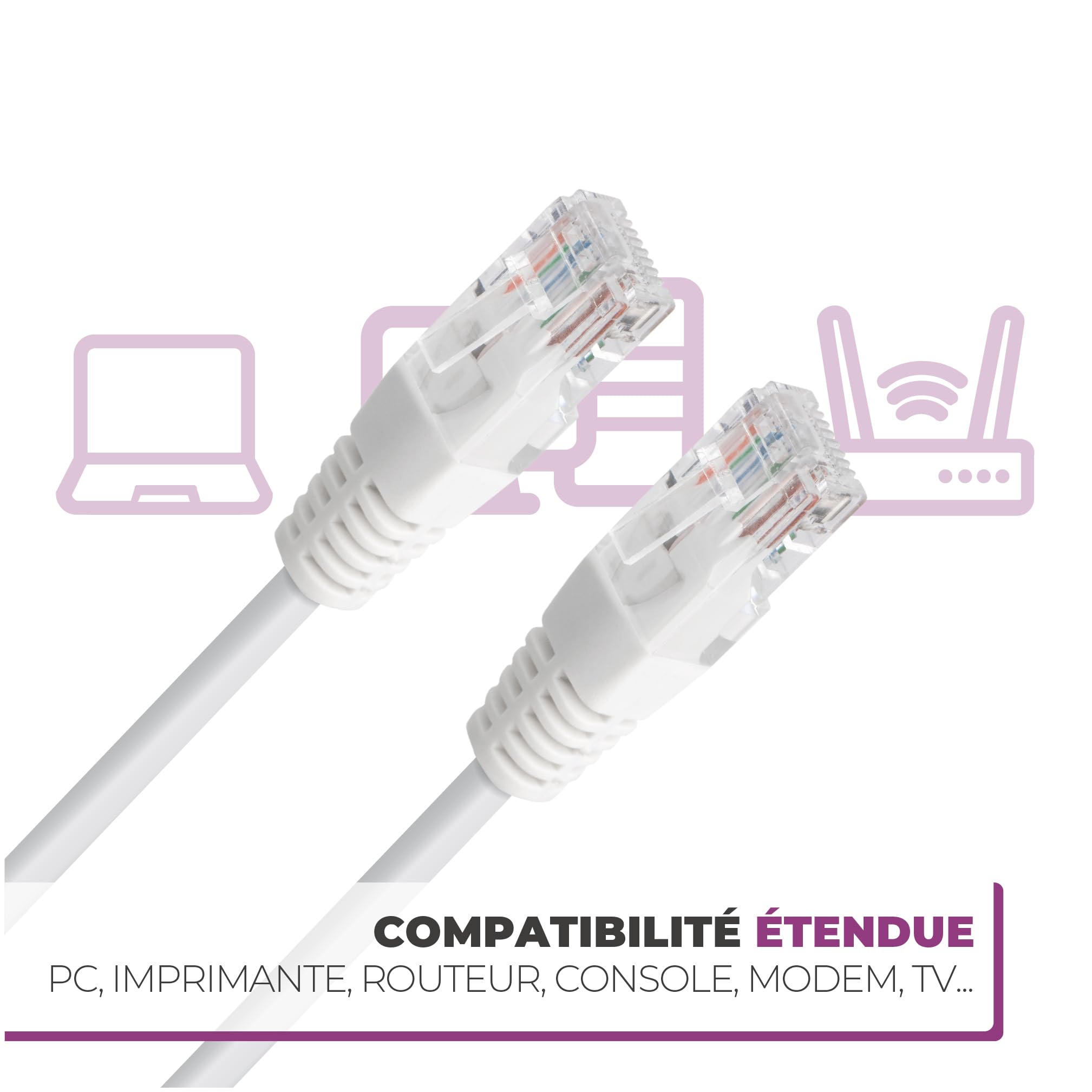 APM Kabel Ethernet Cat 6, 0,5 M, RJ45 Network 1 Gb/s 250 MHz, ekranowany FUTP, kabel RJ45 Internet, kompatybilny z modemem PC, Router TV, Xbox Switch PS5, PS4 Gaming, 560338