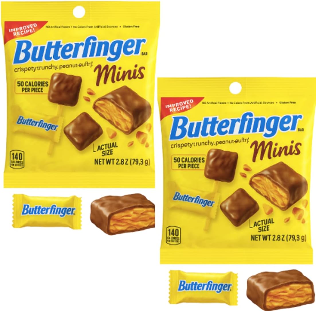(2pack) Butterfinger Minis BUTTERFINGER Minis Candy Bars 2.8 oz