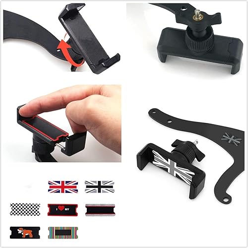 Miniatura 3 de Heinmo para Cooper F54 F55 F56 Smartphone Soporte de taza para teléfono celular con clip giratorio para cuna (para teléfono de 3.5 a 5.5 pulgadas)