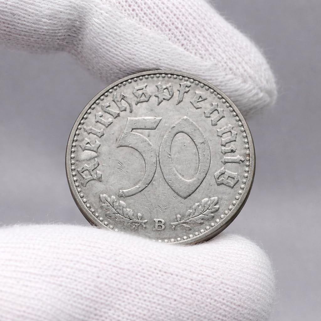 IMPACTO COLECCIONABLES Collection de 6 Monnaies Authentiques du Reich Allemand (1933-1945) en Pochette en Velours - Reichspfennig Historiques - avec Certificat d’Authenticité