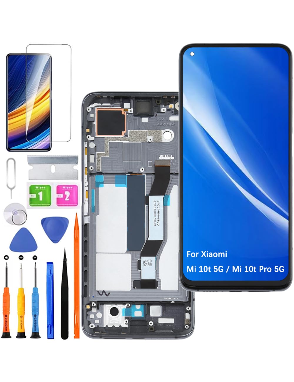 Écran LCD Noir Complet (châssis Inclus) Pour Xiaomi Mi 10T 5G / Mi 10T Pro 5G