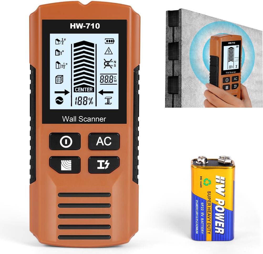 Flintronic Leitungsfinder Ortungsger채t, Leitungssuchger채t Stromleitungsfinder, Wandmetalldetektor, Metallsuchger채t, Stud Finder, Messger채t Wand Scanner Detektor, f체r Holz Eisenmetalle Kabel Metall