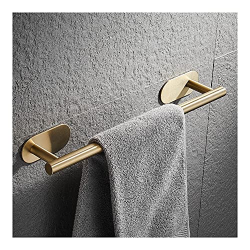 Brushed Gold Bathroom Accessories Set - Towel Rack, Holder, Robe Hook & Toilet Paper Holder - Durable Stainless Steel for Elegant Home Decor & Modern Bathrooms