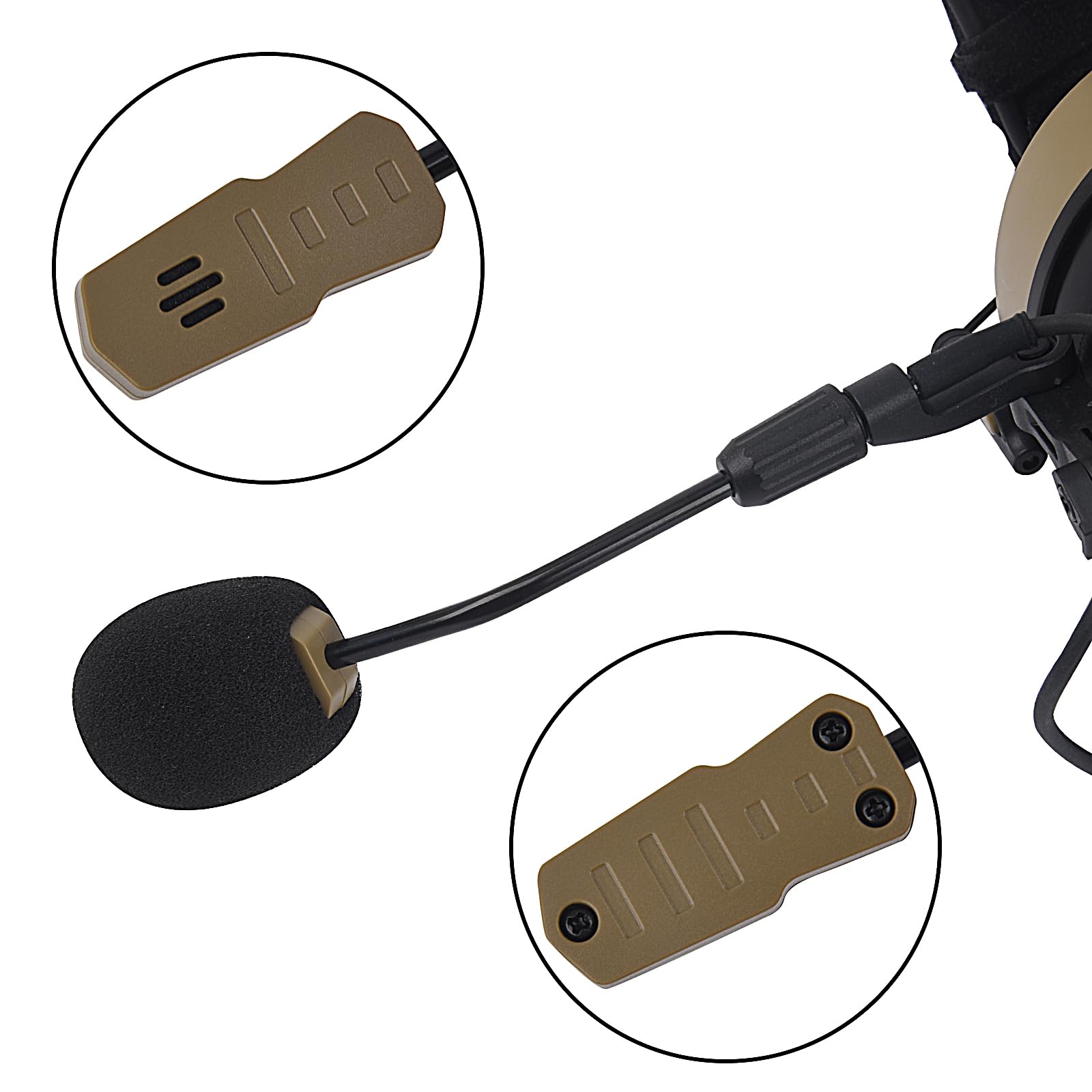 NRR - Auriculares tácticos de comunicación con cancelación de ruido de 26 dB con micrófono U94 Ptt Boom para Motorola gp328plus ex500 Retevis RT29 RT48 NR30 Ailunce HD1 (OTAN US Wired)