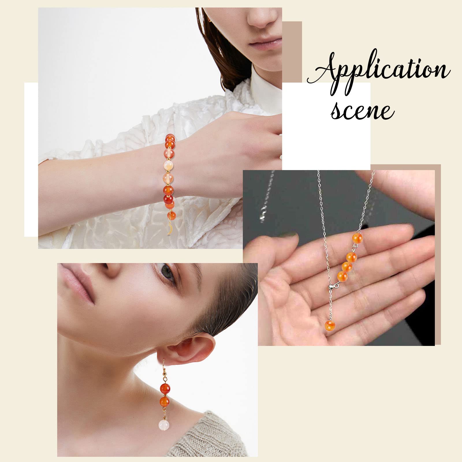 Perline Di Corniola Naturale Rossa 8mm NBEADS, 1 Filo Da Circa 50 Pezzi Per Creare Gioielli Fai Da Te