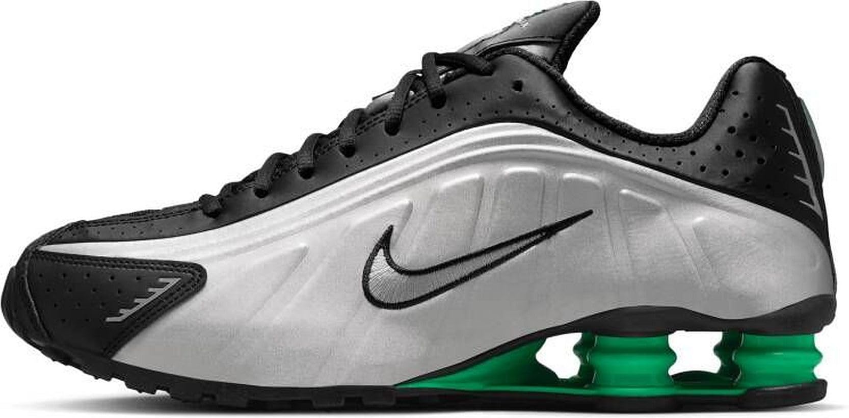 Nike Men's Shox R4 Shoes, Metallic Silver/Metallic Silve, 6.5
