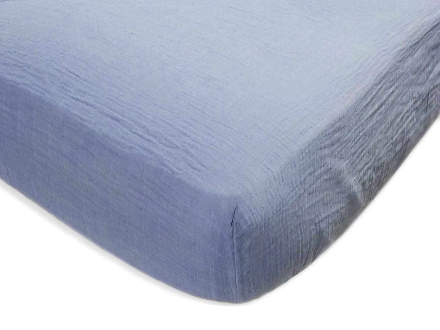 Amazing Baby Drap-Housse en Mousseline de Coton pour Berceau et Tout-Petit, Denim