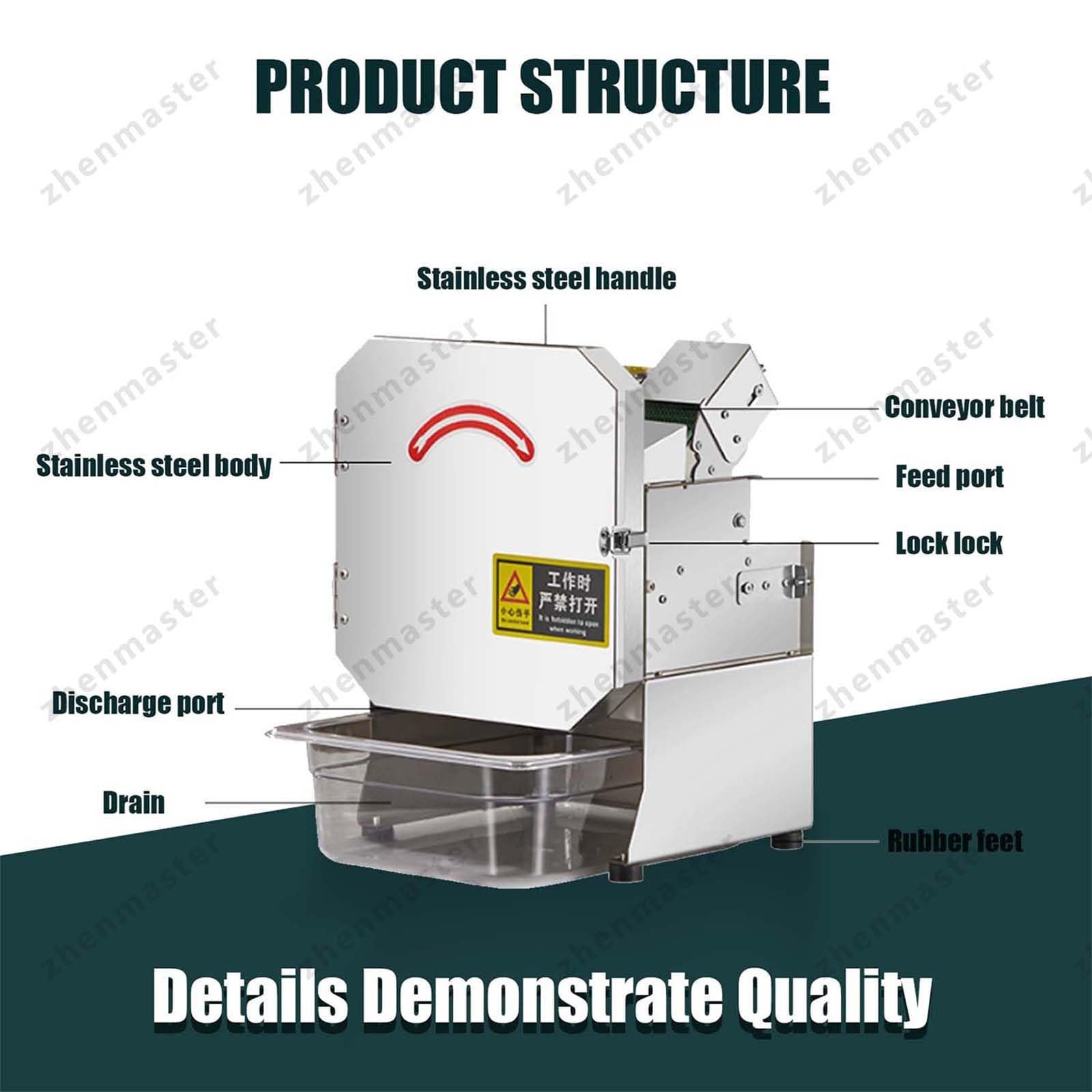 Cutter Verdure Commerciale 300W, Robot Da Cucina Professionale per Cipolle, Porri, Spinaci, Sedano, 150-300kg/h, Spessore 1.5-35mm Regolabile, Cucina Hotel Ristorante