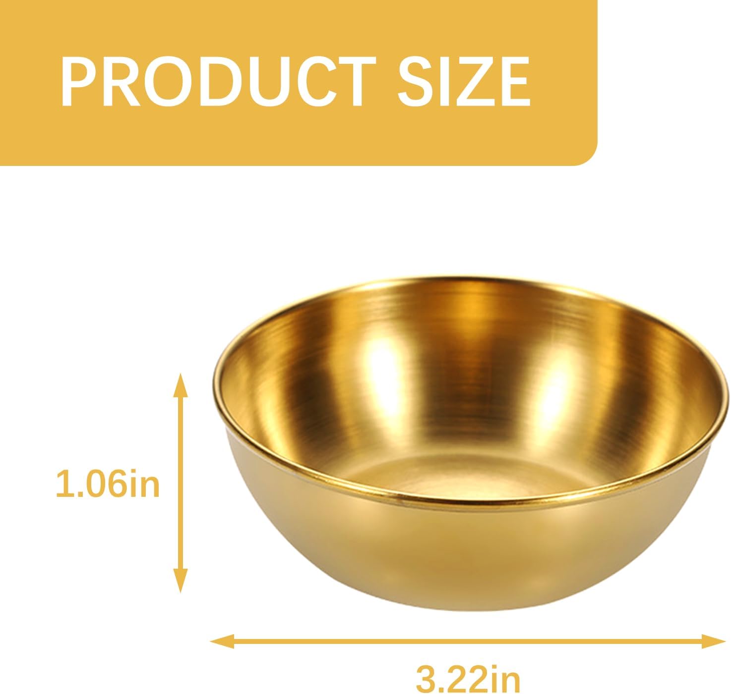 5 Pcs Gold Stainless Steel Sauce Dip Bowls，Mini Individual Saucers Bowl Round Seasoning Dishes Sushi Dipping Bowl Appetizer Plates
