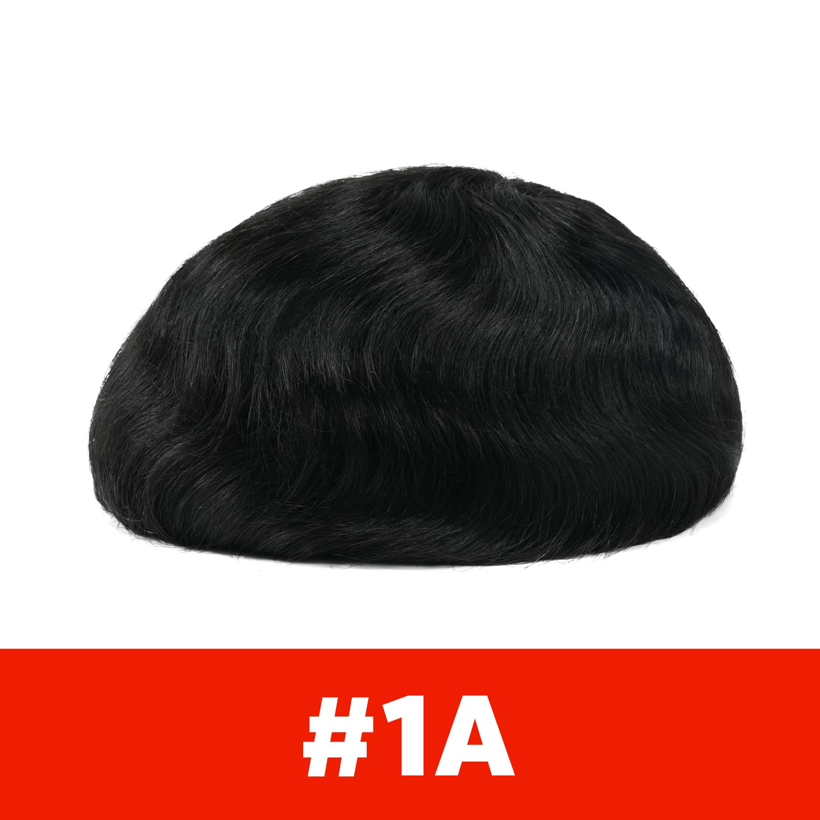 Lordhair Toupee for Men with 100% European human hair 8x10 inch Hairpiece for Men 0.03mm Ultra Thin Skin Hairsystem All V-looped Mens Toupee (Natural Black #1A) - Image 2