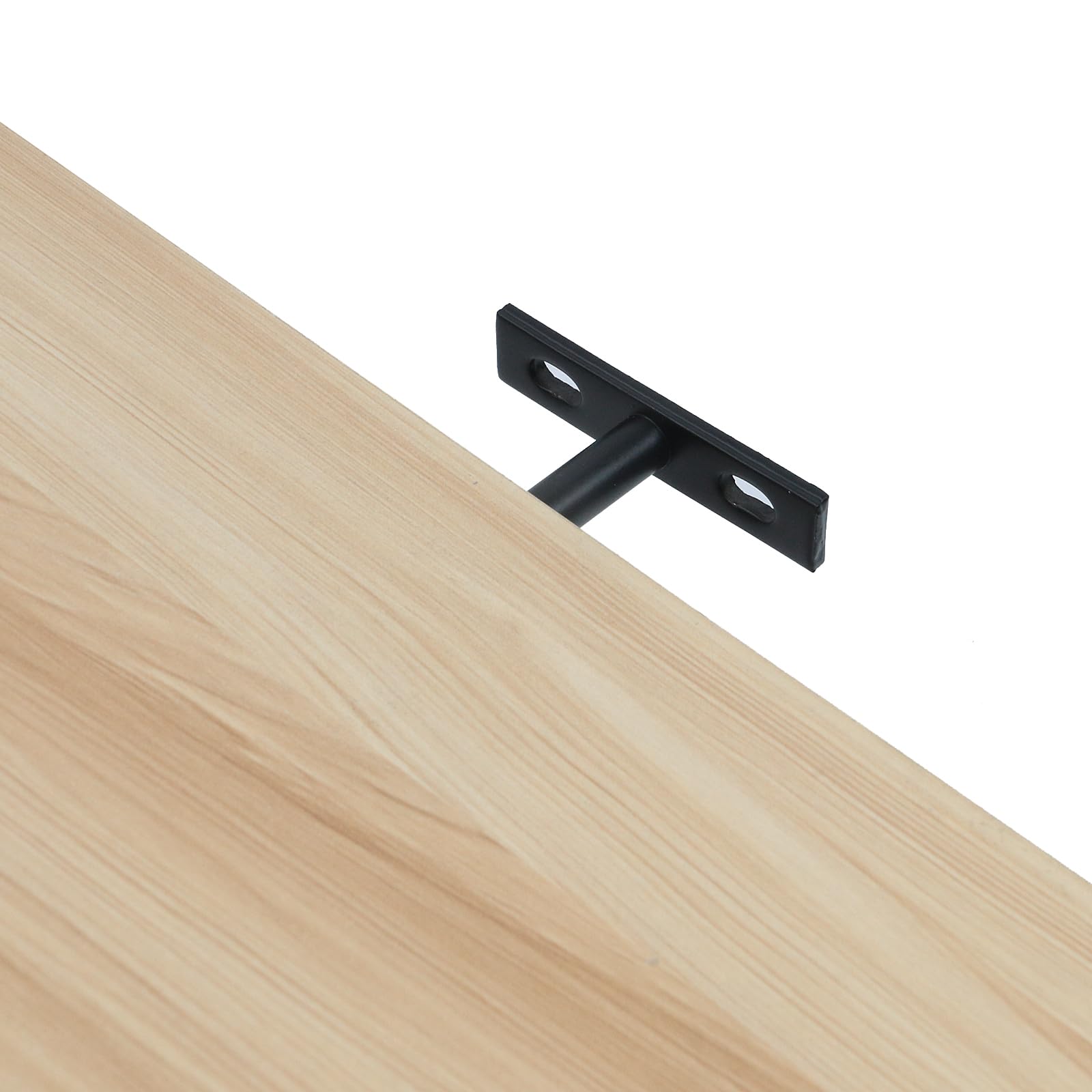 Antrader Soportes flotantes de acero sólido de 5 pulgadas, 6 soportes de estante ciego (grande) soporte de estante flotante oculto para estantes de madera flotantes, negro mate