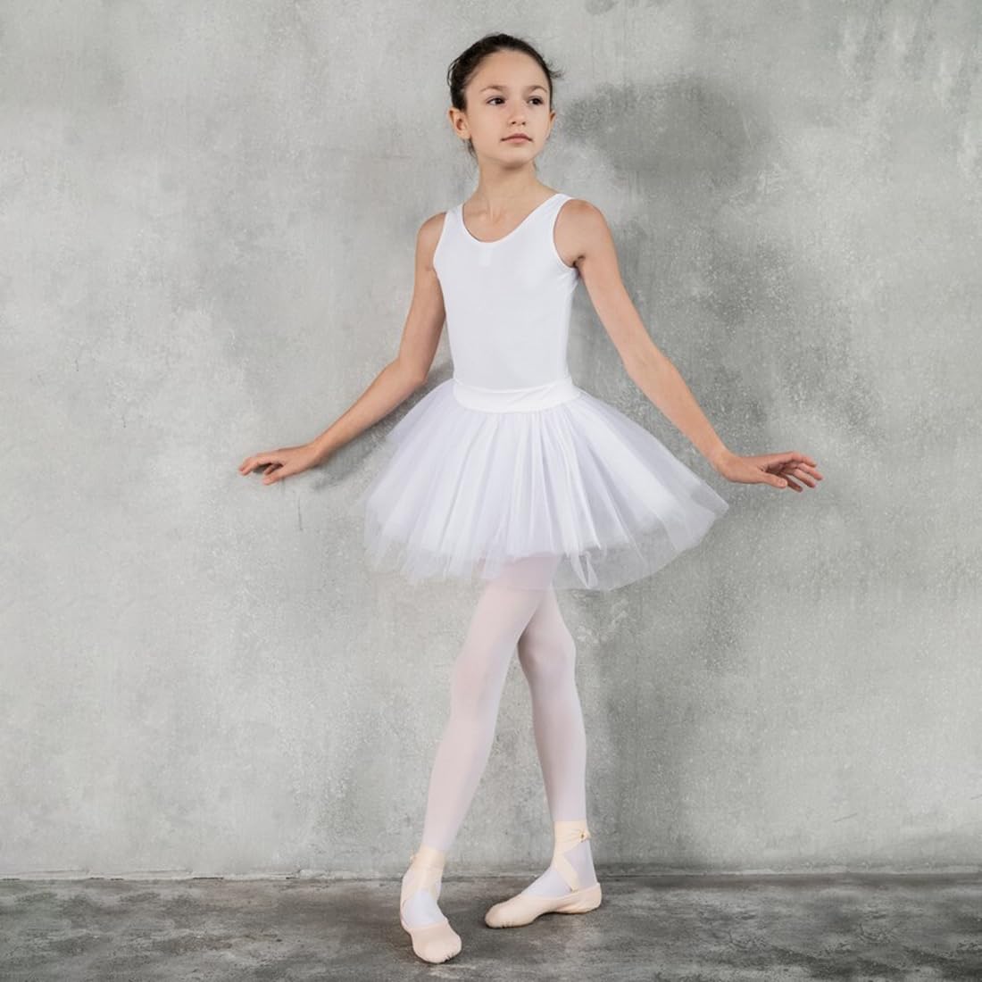 Tutu Danza Classica Donna - Gonna In Tulle Elastica, Bianco, Per Balletto E Feste - Foto 13