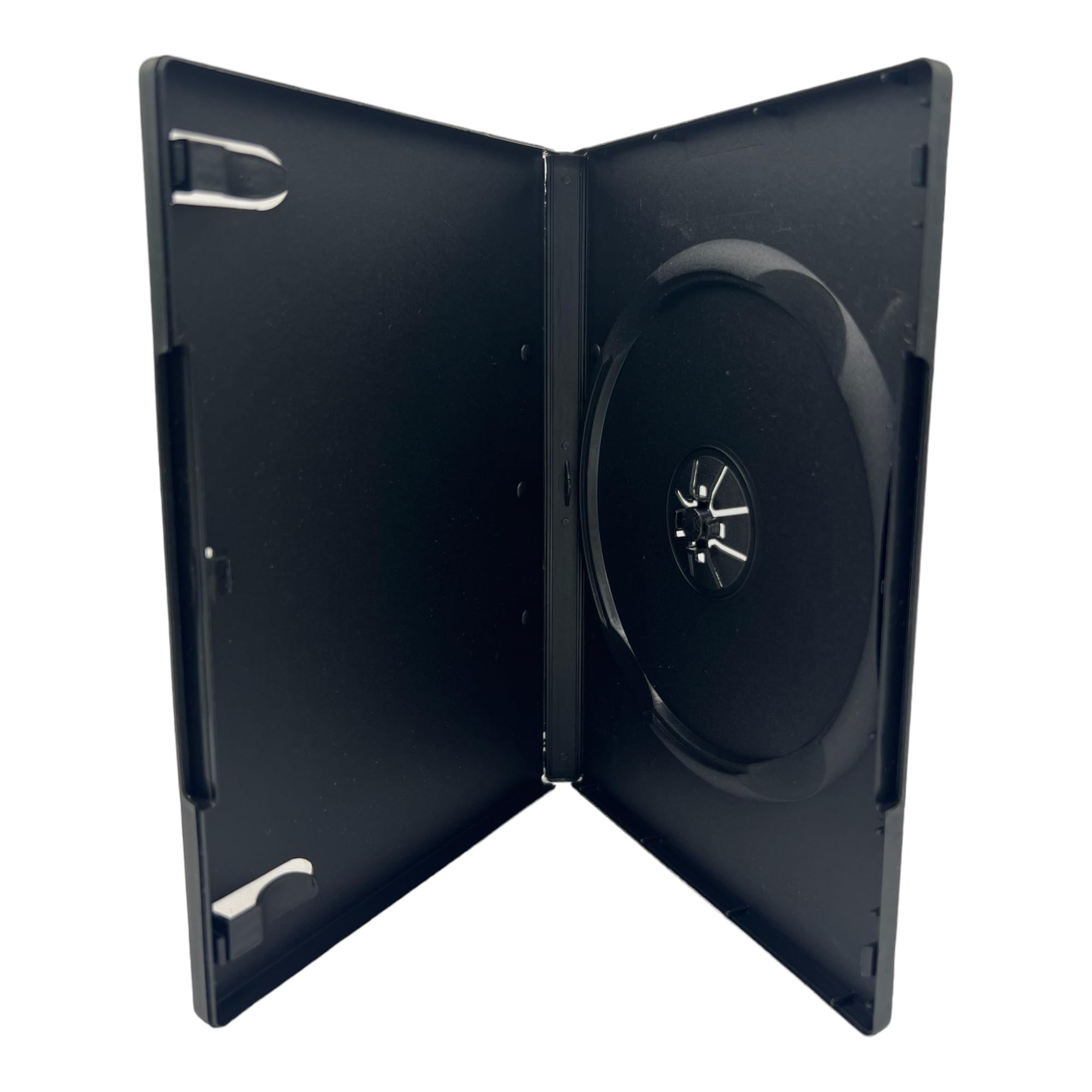 Lot de 100 boîtiers Noirs pour disques DVD, CD et Blu-Ray avec Dos de 14 mm, Clips pour livret et Pochette extérieure pour Incrustation d'illustrations