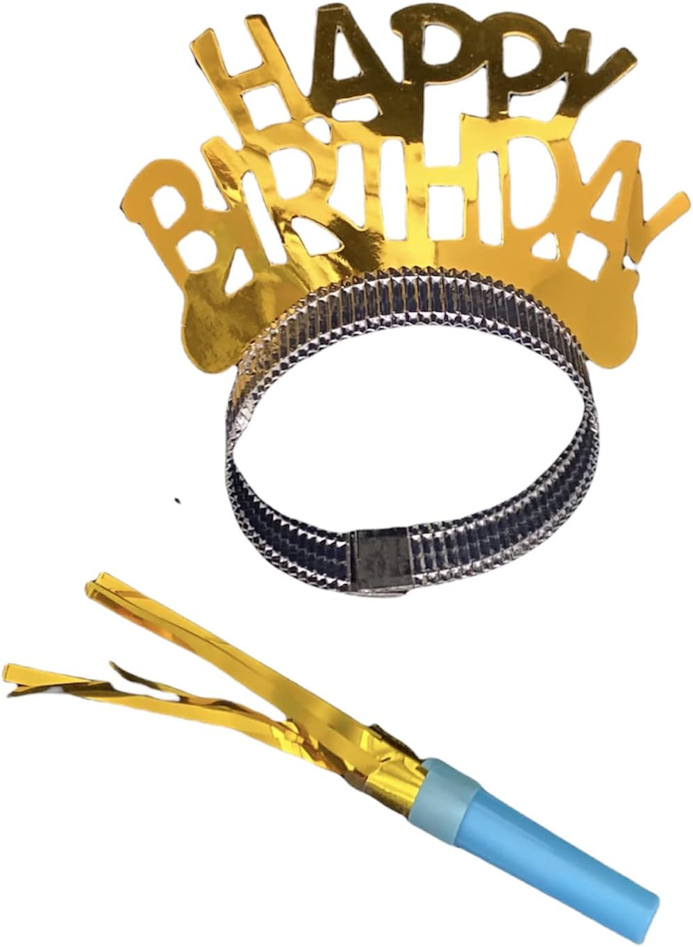 GMM Birthday Decorations, Set of 12 Birthday Decoration, Happy Birthday Headbands and Metal Sound Trumpets - Image 5