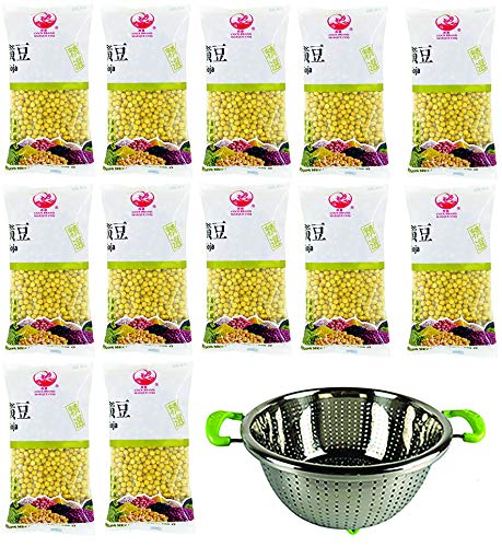 COQ Graines de Soja Jaune 500g (à faire germer ou utiliser pour fabriquer du lait de soja ou du tofu) - Marque Coq (Lot de 2 sachets)