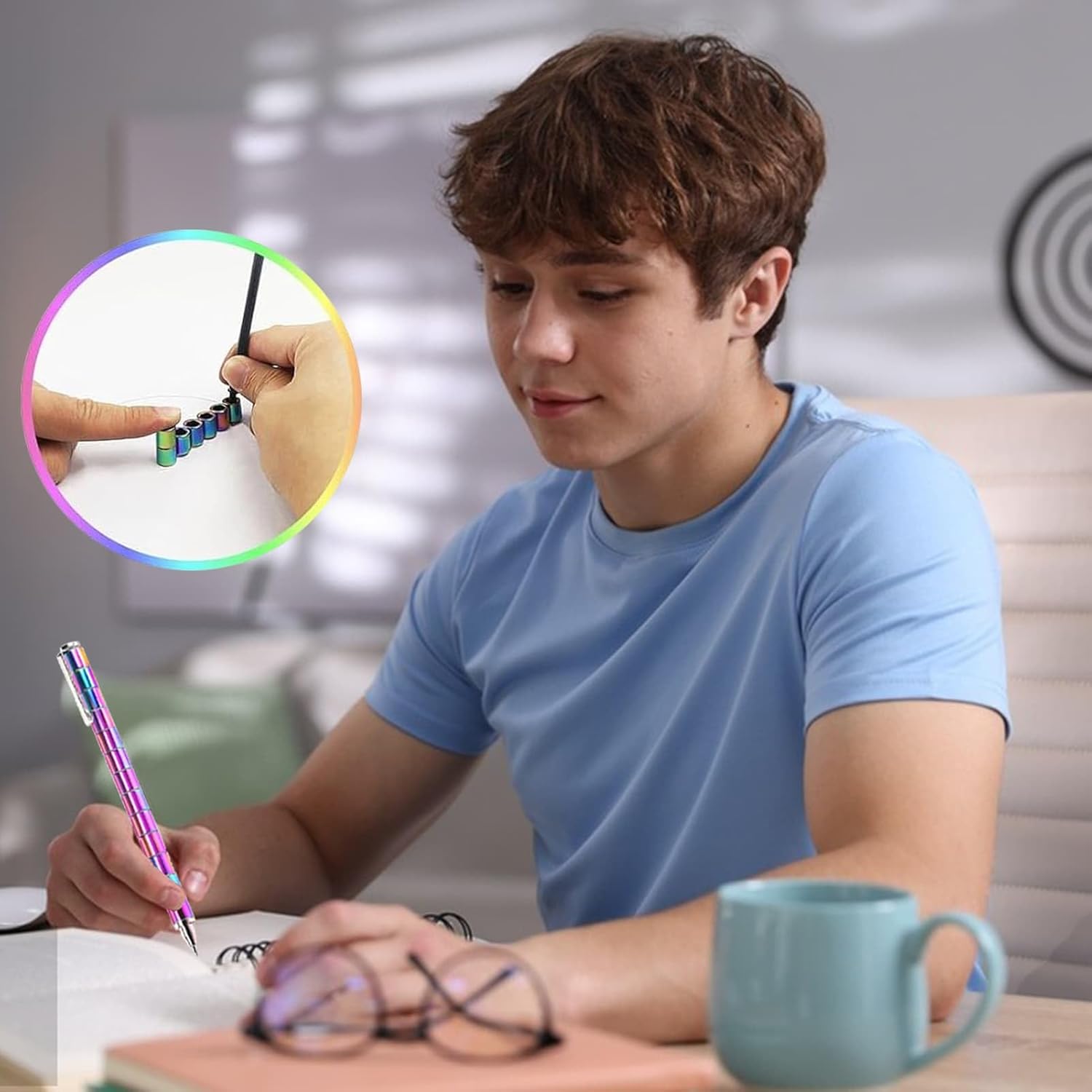 Magnetic Fidget Pen teen gifts - Cool Gadgets Gift for Men Dad, Modular Metal Stress Relief Toy for ADHD Anxiety, Creative Building Blocks Writing Stylus, Ideal Father's Day & Graduation Present