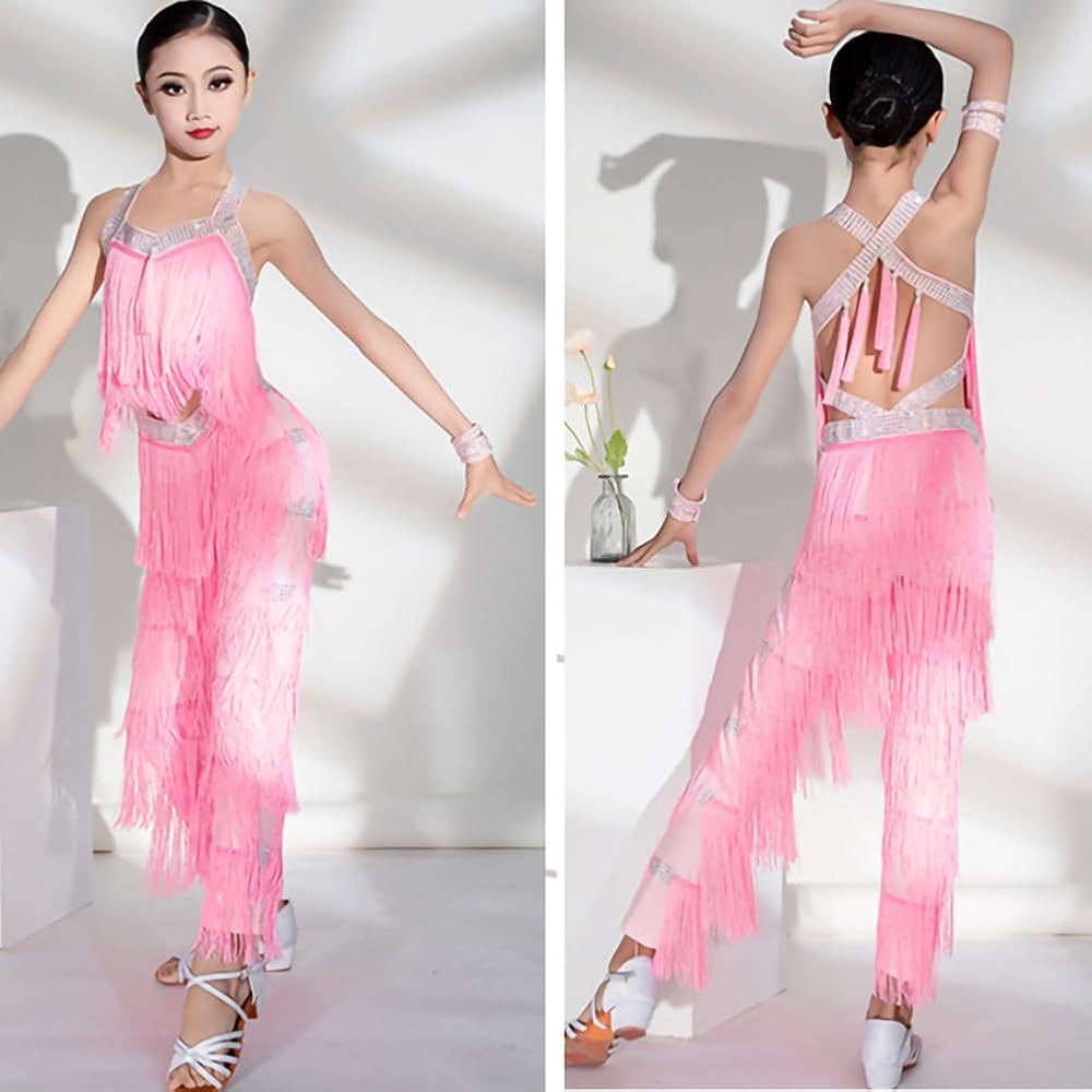 Amazon.co.jp: [LNIGHT] たっぷりのフリンジ パンツ キッズ ラテン