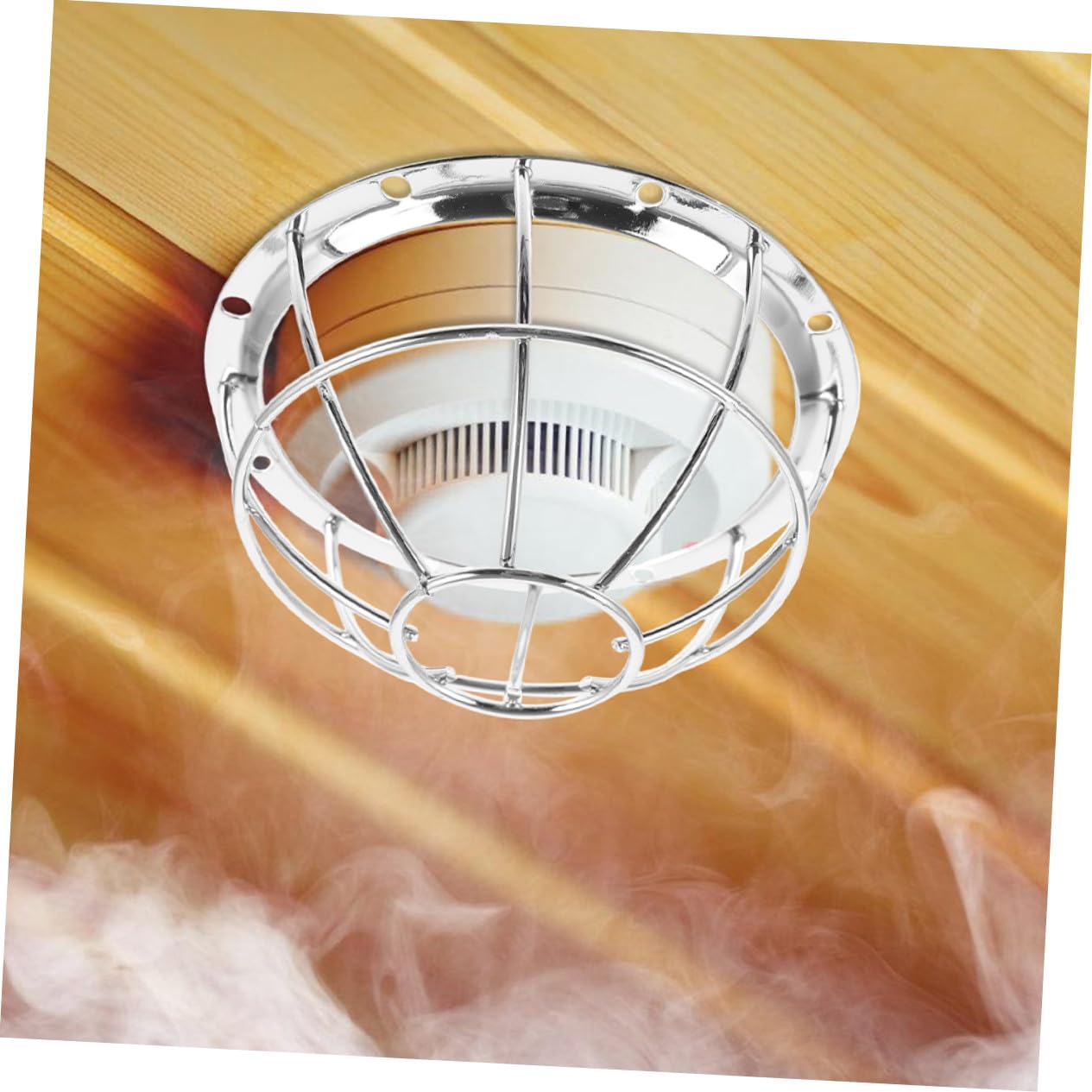 10 Piezas Protector para Detector de Humo Resistente de Acero Inoxidable para Sensor Fácil Instalación Protección Duradera para de Detección Hogares y Oficinas