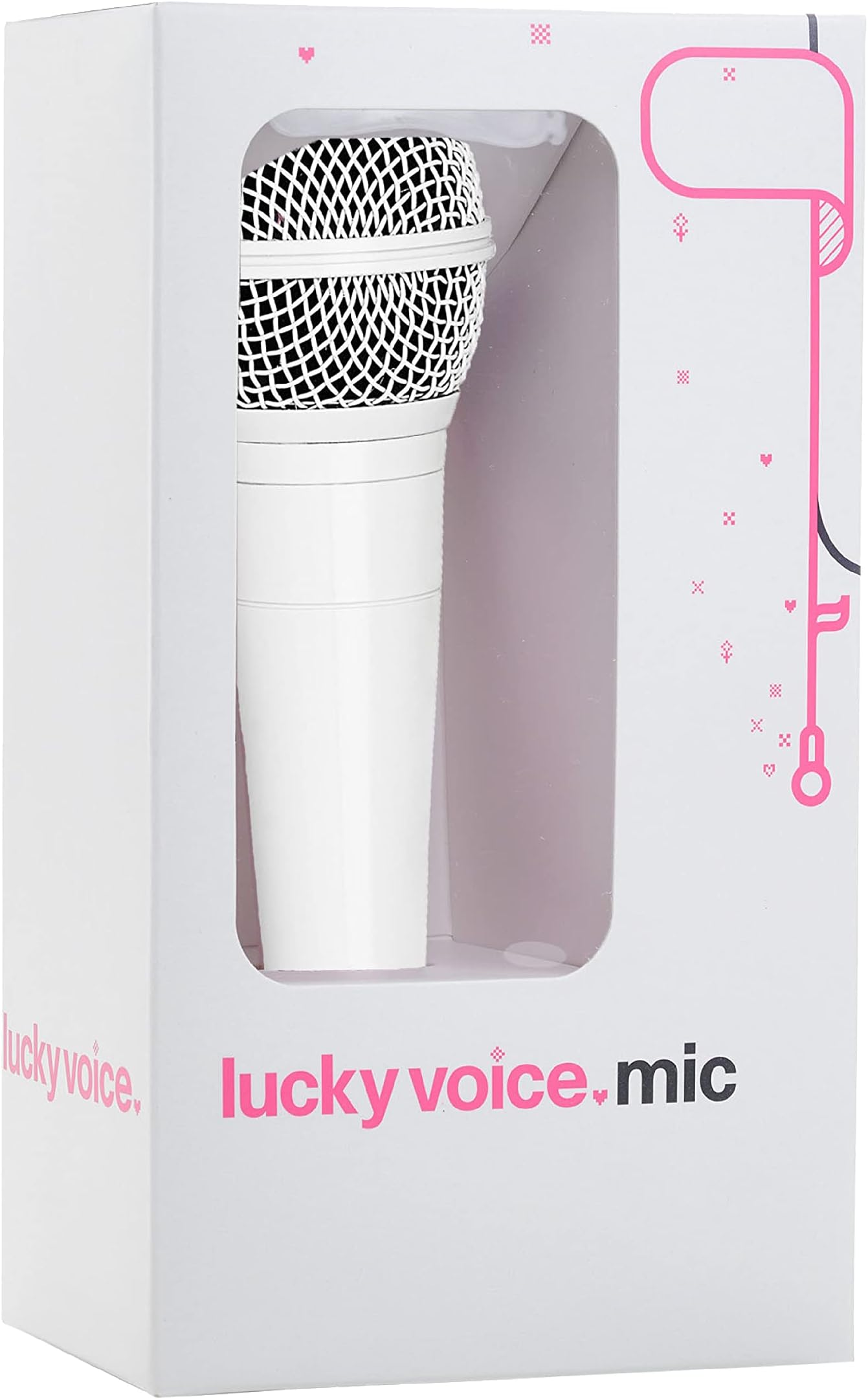 Lucky Voice Karaoke Microphone for Adults & Kids - White - Portable Handheld Mic for Karaoke Machines, PA Systems, Speaker Amps - 5m Long Cable