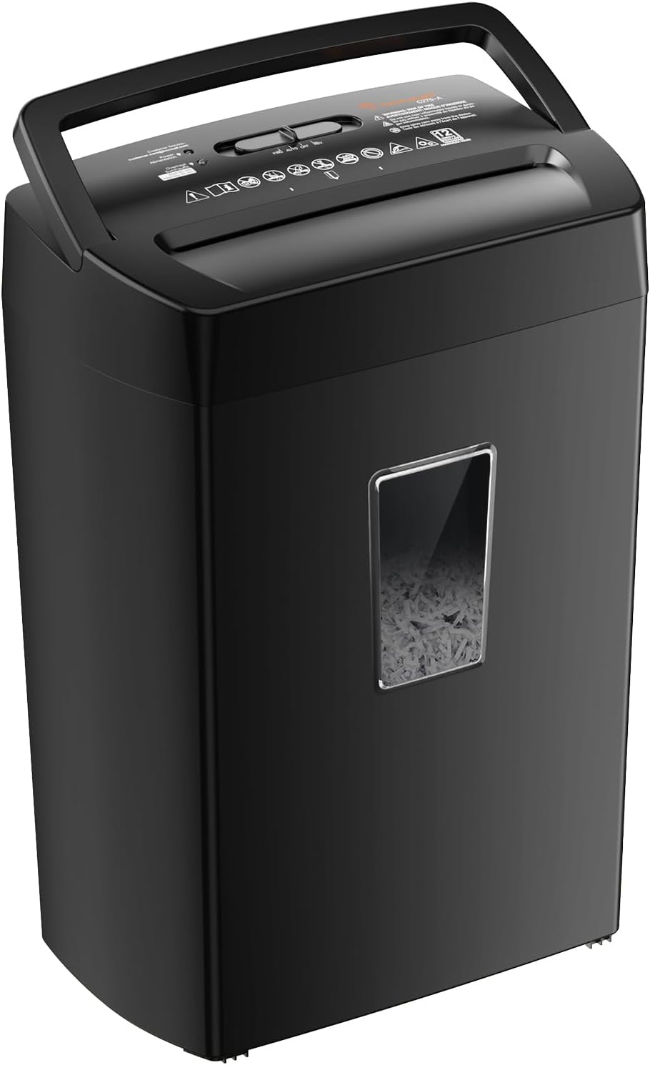 12-Sheet Cross Cut Paper Shredder, 5.5 Gal Home Office Heavy Duty Shredder for Paper, Credit Card, Mail, Staples, with Transparent Window, High Security Level P-4 (C275-A)