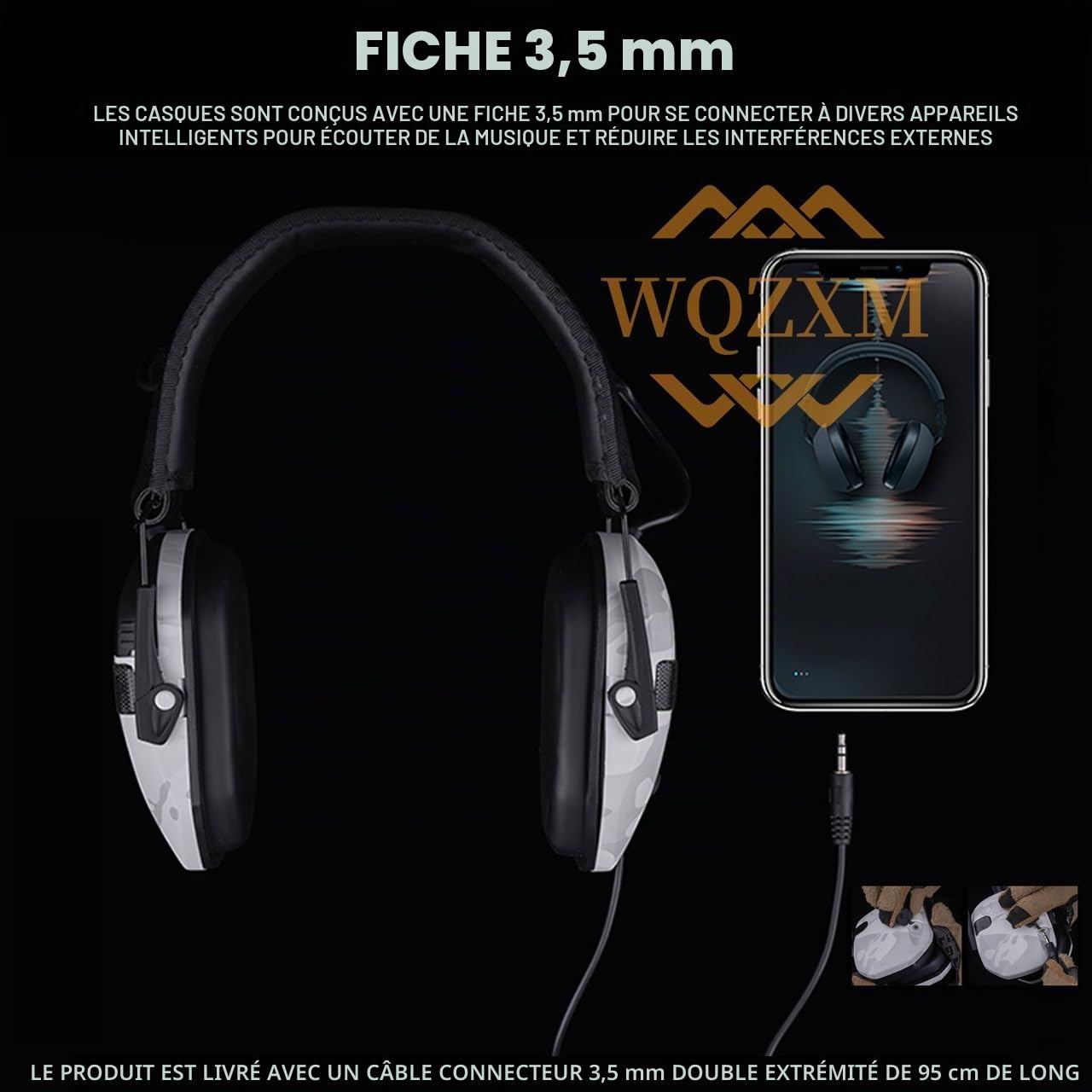 Nouveau Casque Tir Électronique pour Protection Auditive, Protection des Oreilles, Réduction du Bruit, Casque Antibruit Tactique Chasse Active(Pink)