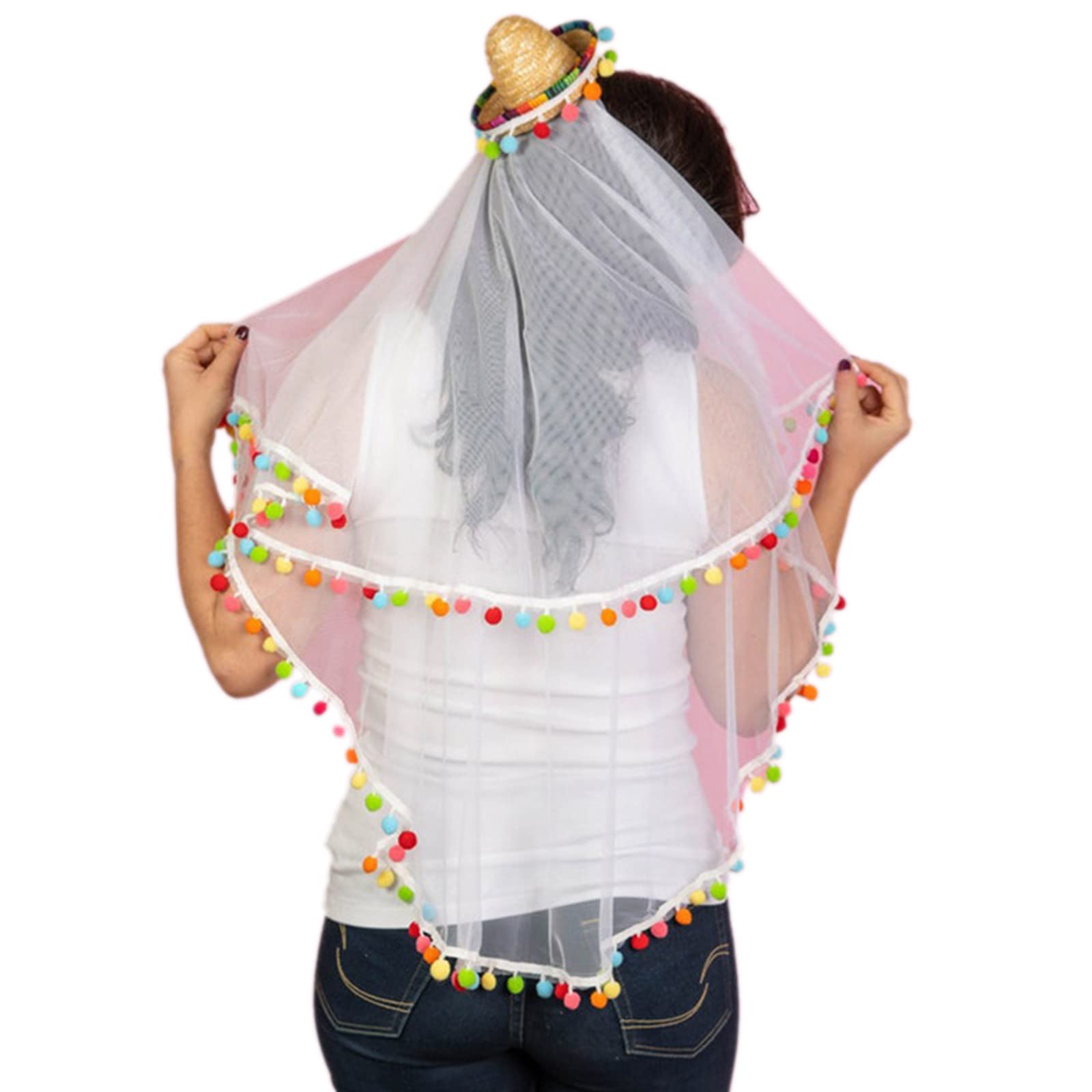 Fashion Bridal Veil Sombrero Hat Party Hat Wedding Party Costume Hat Bridal Headdress Festival Party Dress