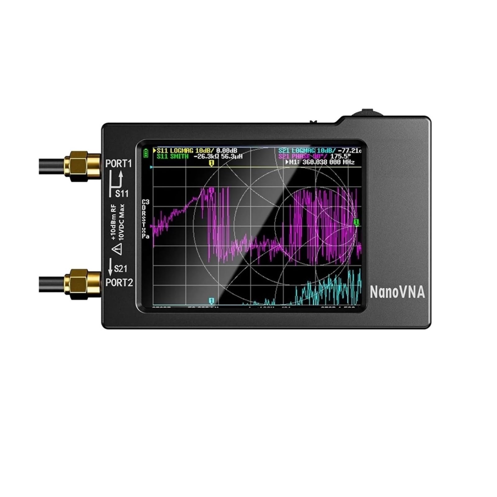 NanoVNA-H Vektor-Netzwerk-Antennenanalysator 50 KHz-1,5 GHz MF HF VHF UHF mit Shell SD-Kartensteckplatz unterstützt 32G Digital Nano VNA-H Tester