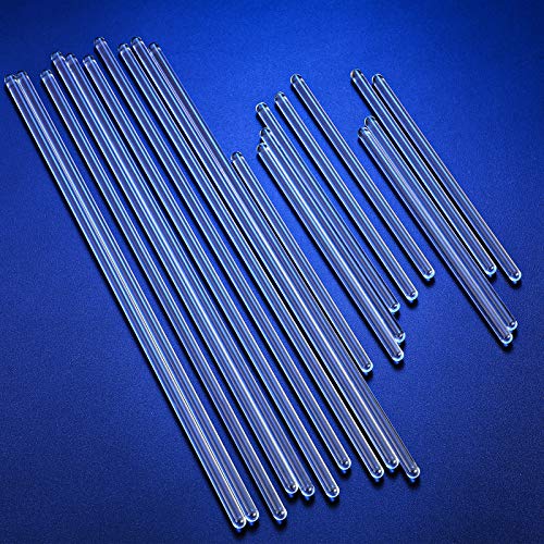 20 pcs glass stirring rods stir sticks both round ends 12 inch long 7 mm diameter and 6 inch long 5 mm diameter 10 for each size for lab kitchen science education and stir hot cold beverage cocktail