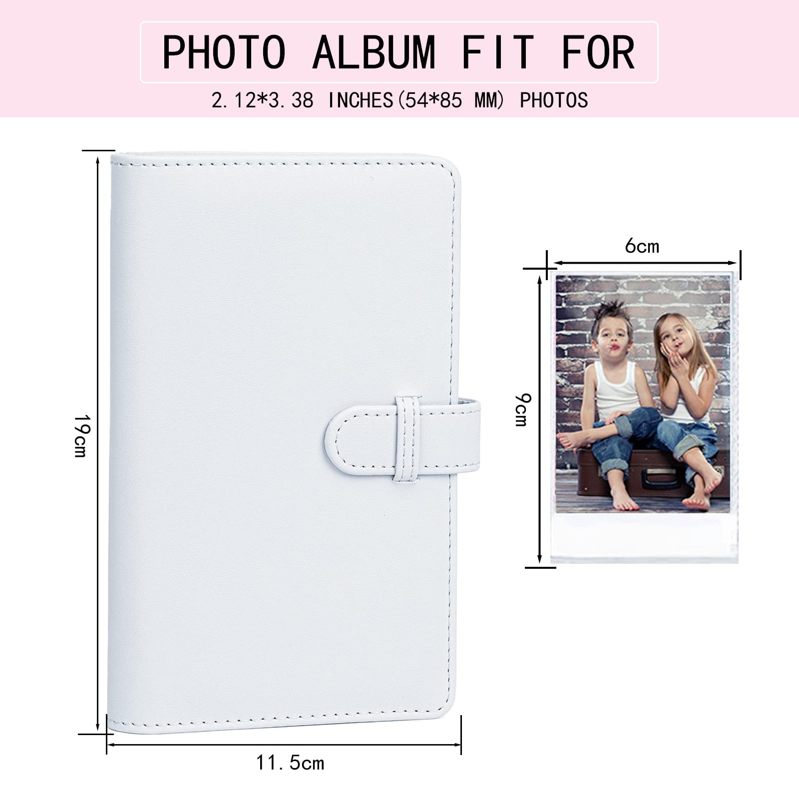 Album Photo Instax Mini 108 Pochettes - Format Mini - 5 Couleurs - Protection Photos Instantanées