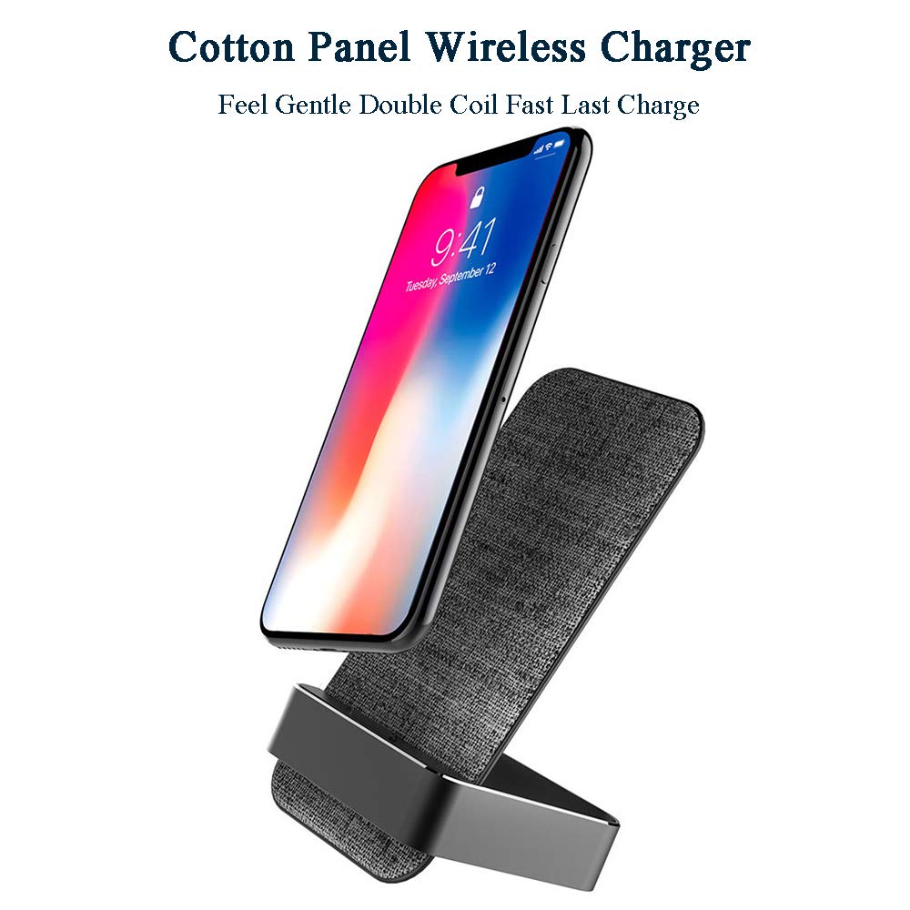 Caricatore Wireless Rapido Qi 10W Caricabatterie a Induzione con 2 Bobine Compatibile Samsung Galaxy S9/S8/S8 Plus/S7/S6/S6 Edge, 7.5W Compatibile iPhone XS/XS Max/XR/X/8/8 Plus, Green