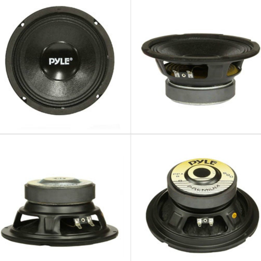 Pyle 1 WOOFER PPA8 Altavoz Mid Bass 20,00 cm 200 mm 8" diametro 200 vatios rms 500 vatios máx impedancia 8 ohmios para Fiesta en casa Disco, 1 Pieza