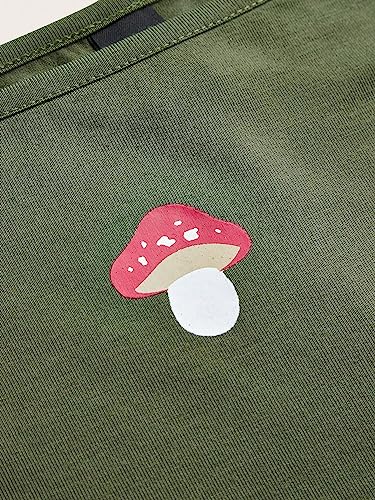 SOLY HUX Women's Off Shoulder Bell Long Sleeve Crop Top Mushroom Print Tee T Shirt4