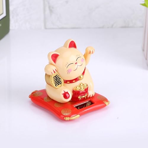 Miniatura 5 de Maxmartt Gato de la suerte, Gato agitando, Feng Shui, alimentado por energía solar, lindo gato agitando buena suerte, riqueza, bienvenido, gatos,