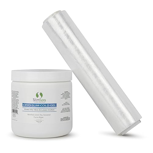 SlimSpa - Gel frío Cyro-Slim con envoltura Ilios solución de gel crio reafirmante y reafirmante con mentol y té verde apunta a la celulitis en la