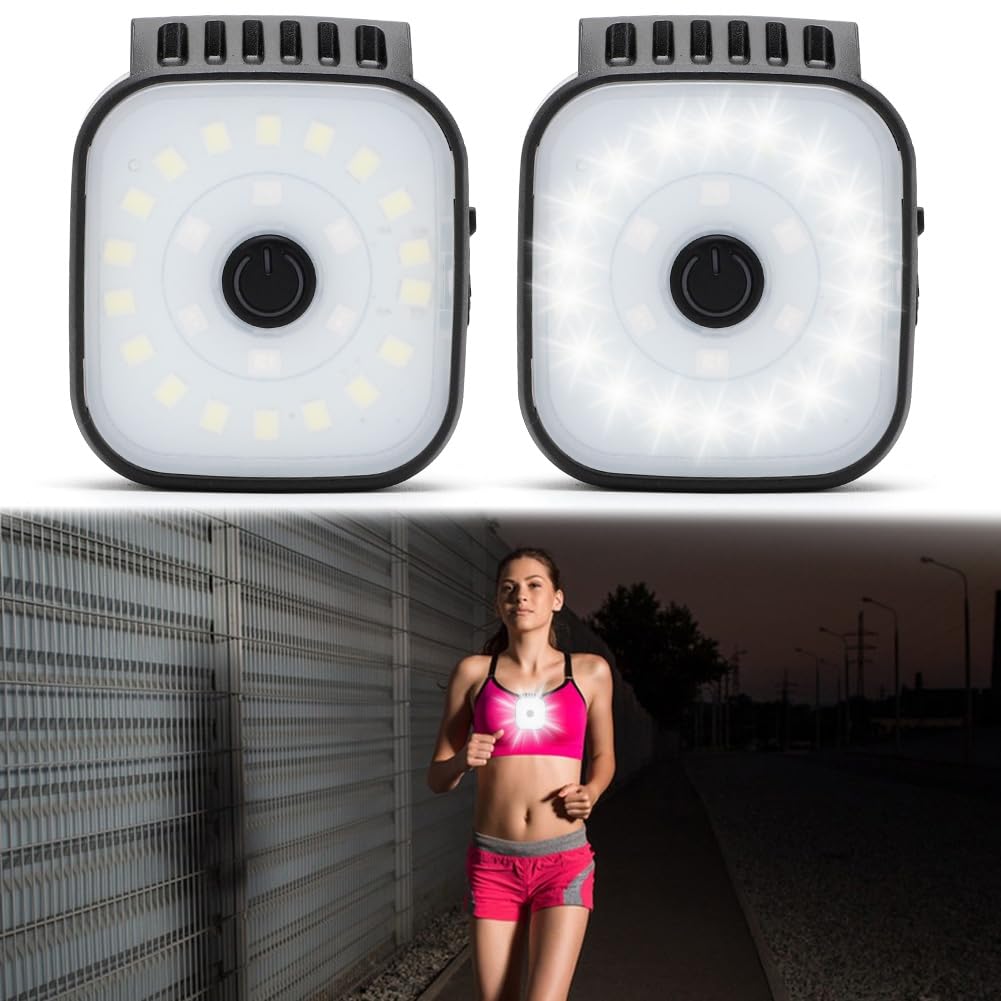 Yuragim LED Clip Lampe, 2 Stück Lauflicht USB Wiederaufladba
