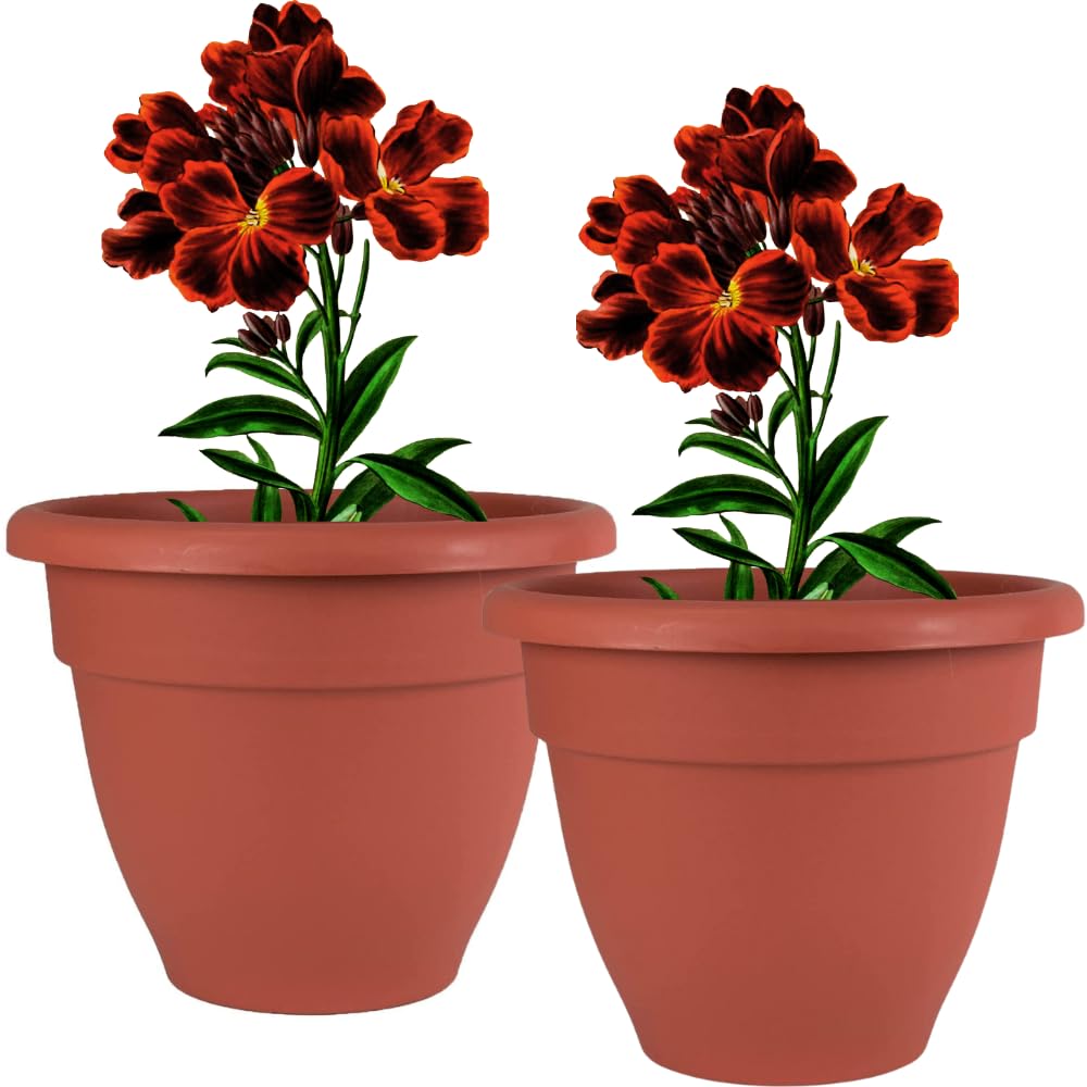 TECHBLAZE Big Size Gardening Flower Pots Container for Outdoor and Indoor Lightweight 18 inch Plastic Gamla for Modern Decorative Gardening, Balcony, Lawn and Roof (RED, 2) (B09BVJ1VFH) Amazon Price History, Amazon Price Tracker