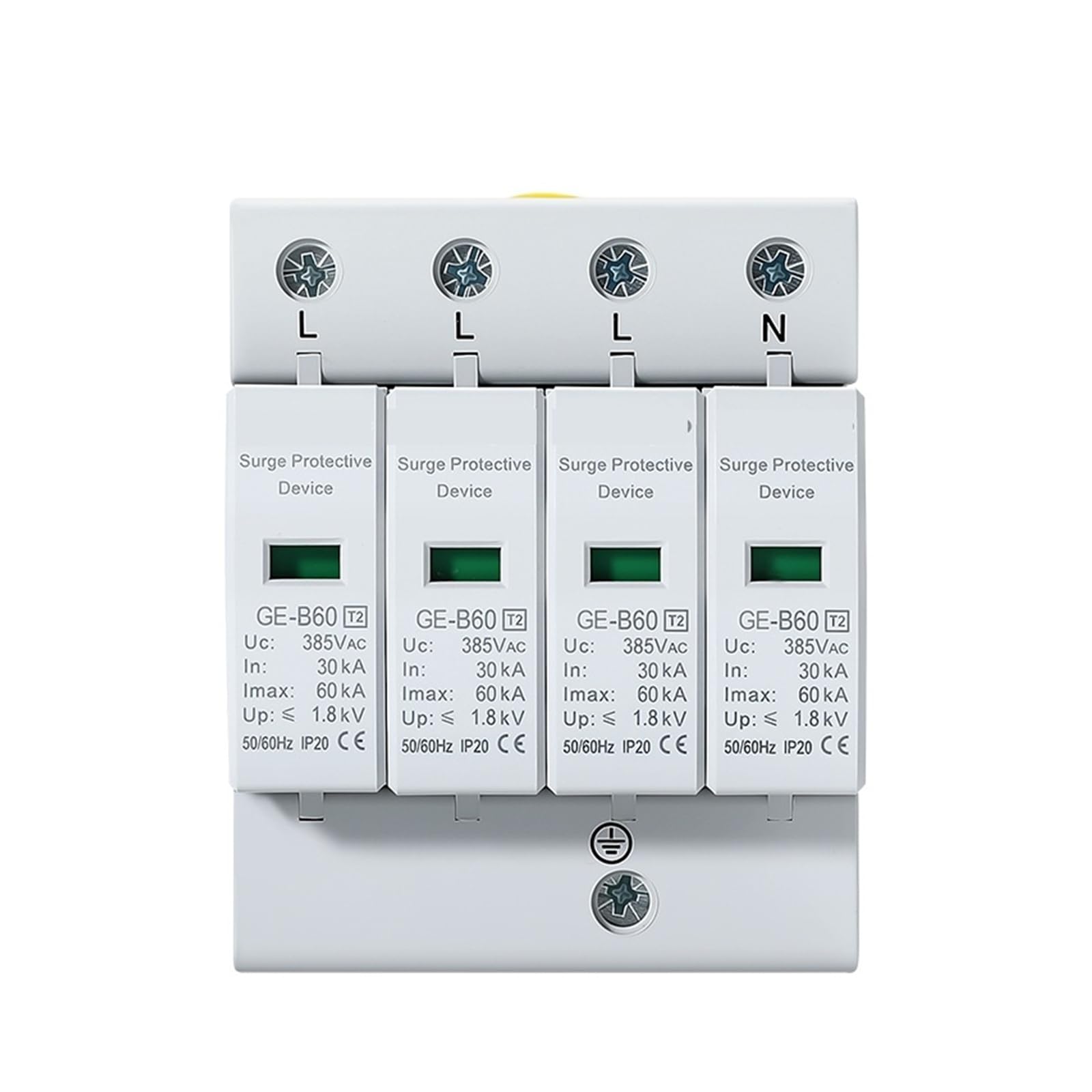 2P 4P AC SPD 20KA 30KA 80KA 100KA ﻿ House Lightning Surge Protector Device Low Voltage Arrester 40KA 60KA 275V 385V(4P AC385V,20-40KA)