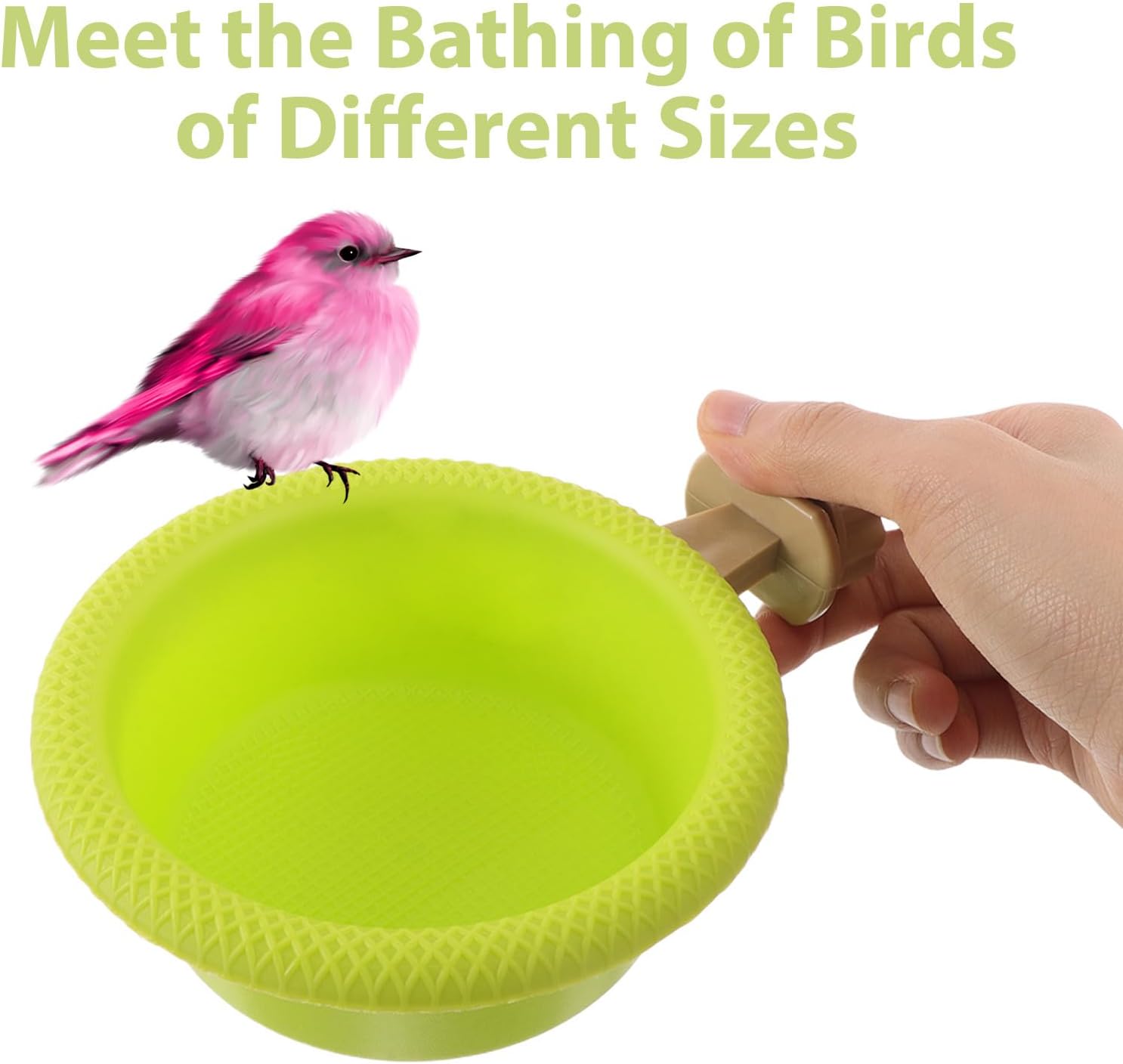 Parrot Bird Bath Tub with Stand and Plastic Nest Holder Suspended Cage Bathtub for Small Birds Indoor Outdoor Use Suitable for Canaries Parakeets