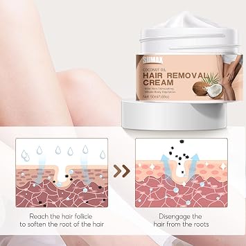 SUMAX Hair Removal Cream for Women and Men 50G Travel Size Depilatory Cream Painless Hair Removal Cream Fast and Effective Body Hair Removal Cream for Bikini, Arms, Legs, Underarm Hair Removal