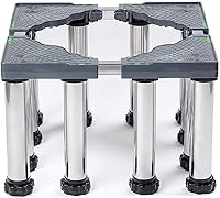 Vista 9 de Base ajustable multifuncional para lavadora Soporte de secadora Antivibración ajustable de 17.7 a 27.5 pulgadas, bandejas de piso para refrigerador