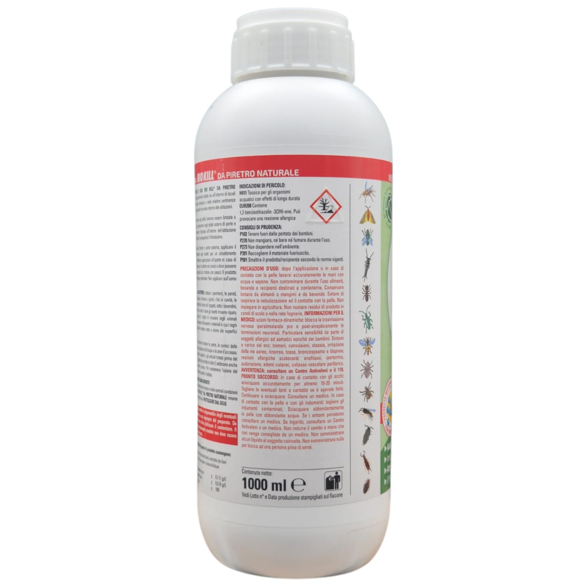 Kit Biokill Insetticida Biologico da Piretro Naturale 1x Flacone Ricarica da 1LT+ Clean Kill Insetticida Ecologico Extra Micro Fast 1x Flacone Ricarica da 1LT + OMAGGIO 100pz Guanti HDPE Monouso