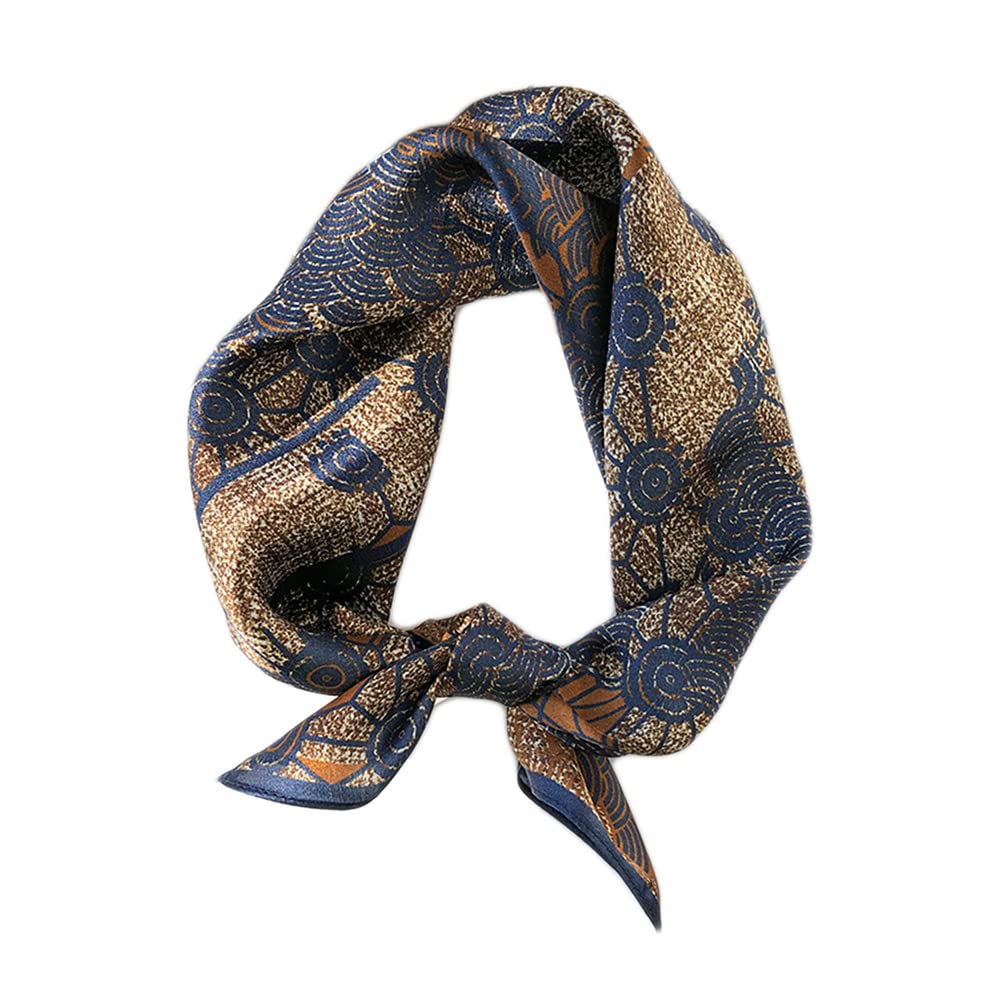 UK_Stone Blue Men's Fashion Bandana 100% Silk Male Neckerchief 53x53cm