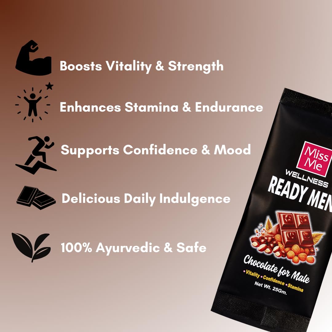 Miss Me Ready Girl & Ready Men Wellness Chocolate Combo | Dark Chocolates for Women & Men | Supports Hormonal Balance, Vitality & Self-Care | 2 x 25g Combo Pack — Amazon image 2