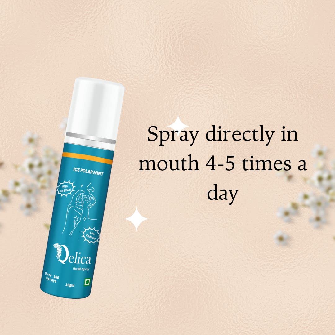 Qelica Mouth Spray with Ice Effect Long Lasting Coolest Instant Breath Freshner Spray for Men and Women (Strawberry Ice & Ice Polar Mint 10 gram Each) 2
