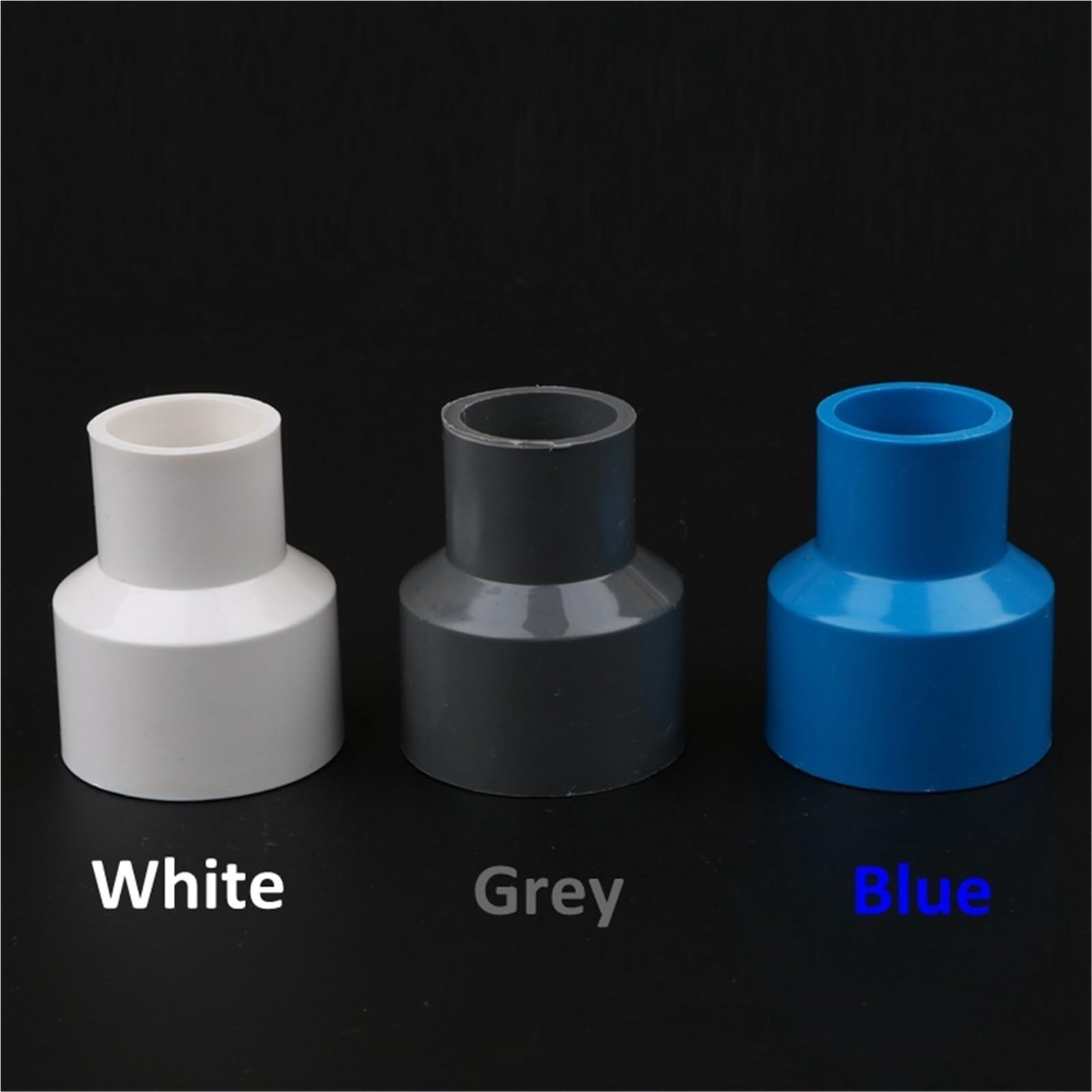 2 conectores reductores rectos de PVC de 50 mm a 40 mm, adaptadores de tubería de agua para pecera, jardín, accesorios de riego, junta de tubo (blanco)